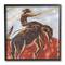 Stupell Industries Western Cowboy Lasso Horse Buck Red Blue Black Framed Wall Art